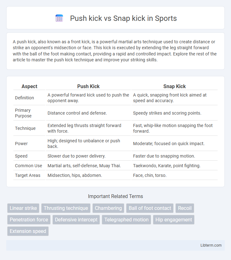 Snap kick vs Push kick in Sports - What is The Difference?