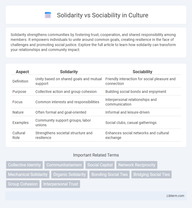 Sociability vs Solidarity in Culture - What is The Difference?