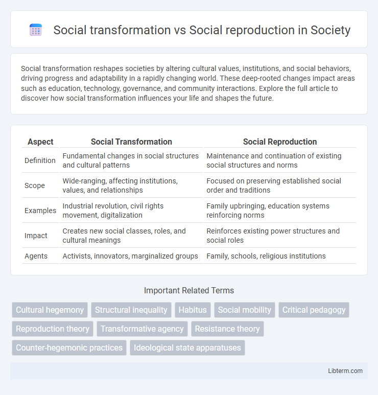 Social reproduction vs Social transformation in Society - What is The Difference?