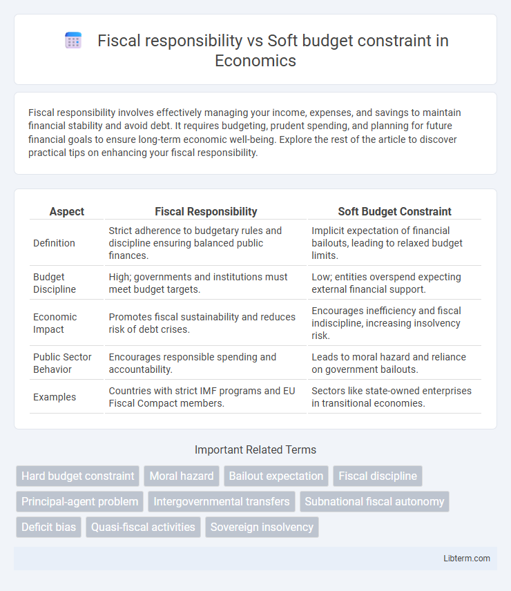 Soft budget constraint vs Fiscal responsibility in Economics - What is The Difference?