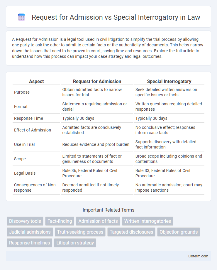 Special Interrogatory vs Request for Admission in Law - What is The Difference?