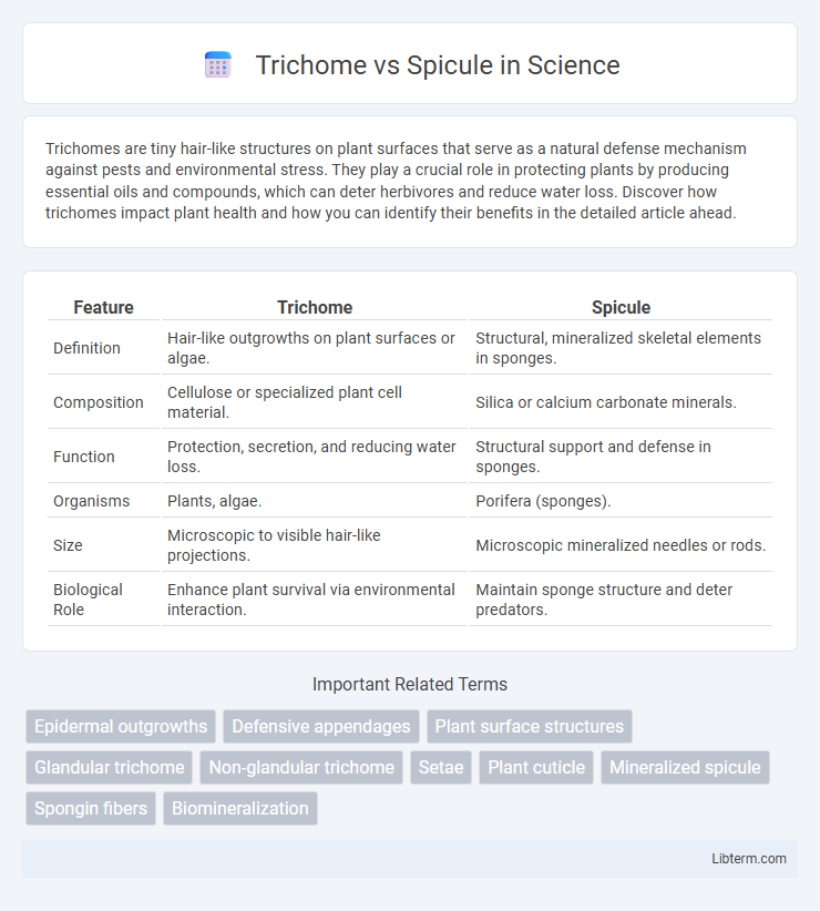 Spicule vs Trichome in Science - What is The Difference?