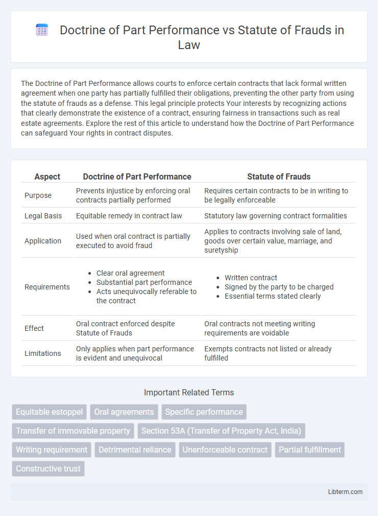 Statute of Frauds vs Doctrine of Part Performance in Law - What is The Difference?