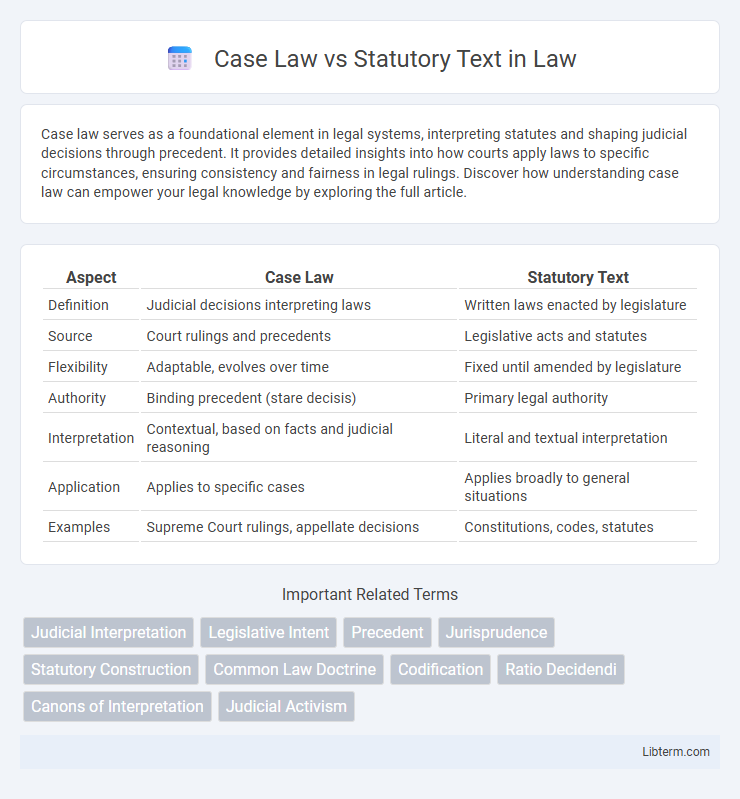 Statutory Text vs Case Law in Law - What is The Difference?