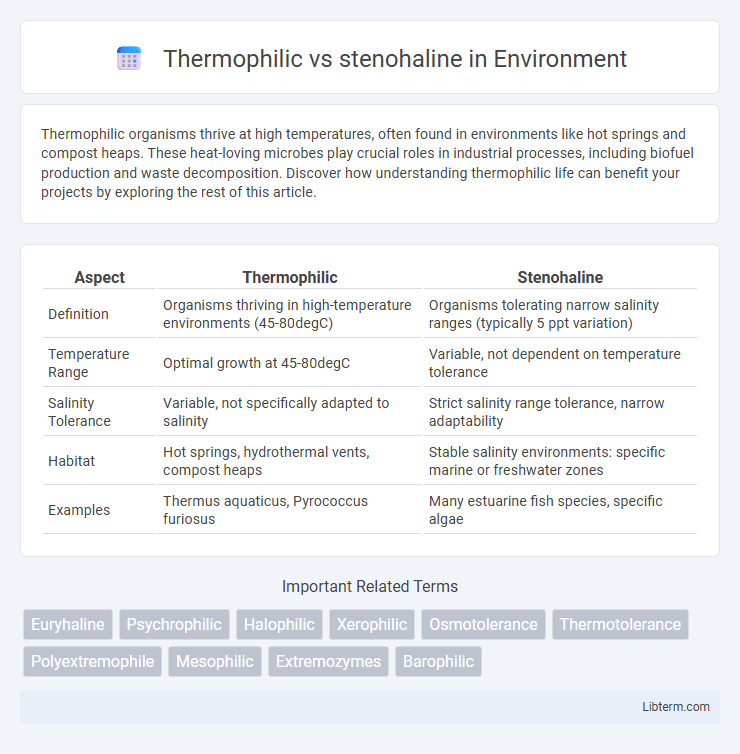 stenohaline vs Thermophilic in Environment - What is The Difference?
