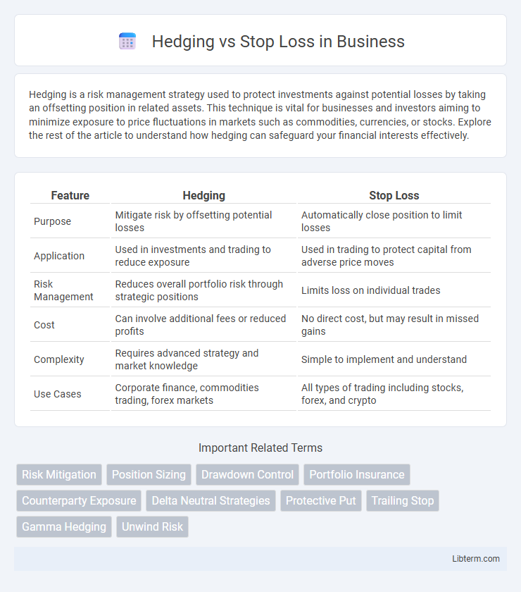 Stop Loss vs Hedging in Business - What is The Difference?