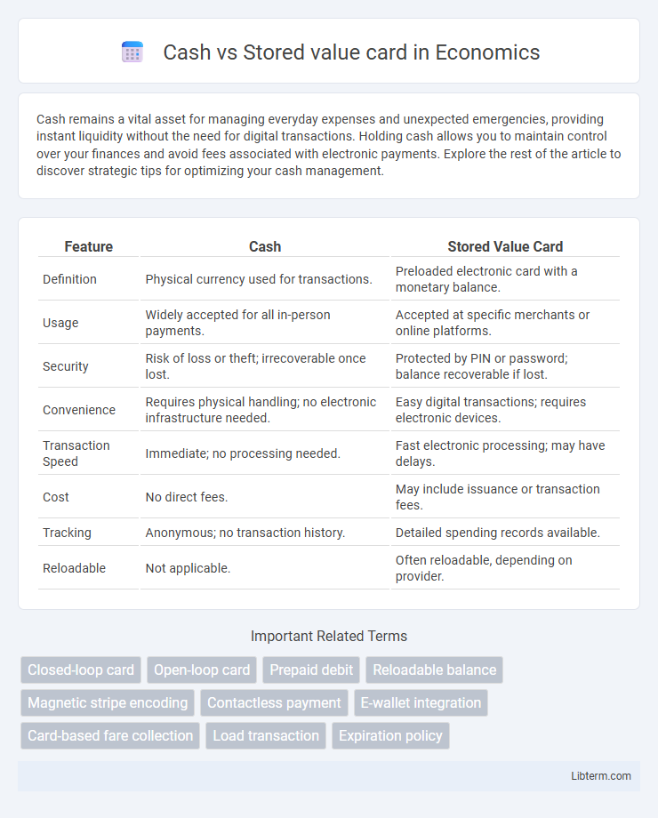 Stored value card vs Cash in Economics - What is The Difference?