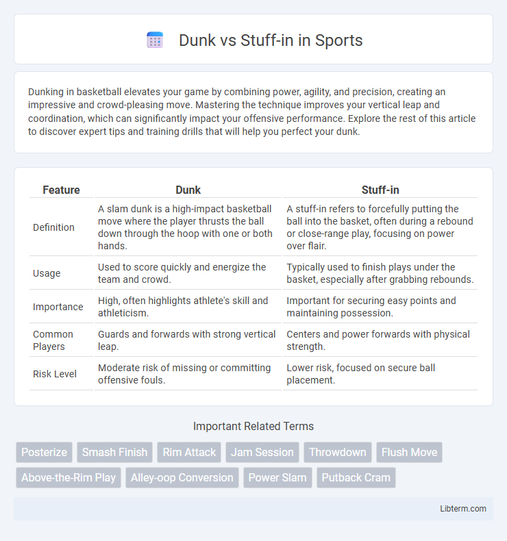 Stuff-in vs Dunk in Sports - What is The Difference?
