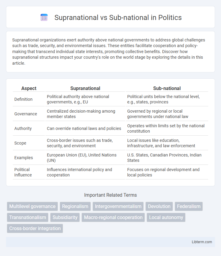 Sub-national vs Supranational in Politics - What is The Difference?