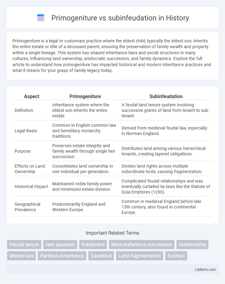 subinfeudation vs Primogeniture in History - What is The Difference?