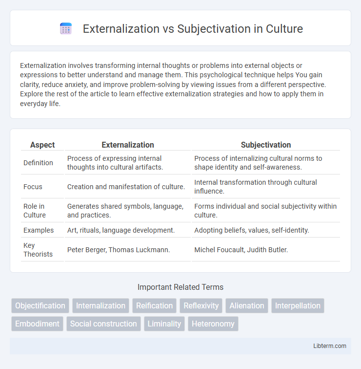 Subjectivation vs Externalization in Culture - What is The Difference?