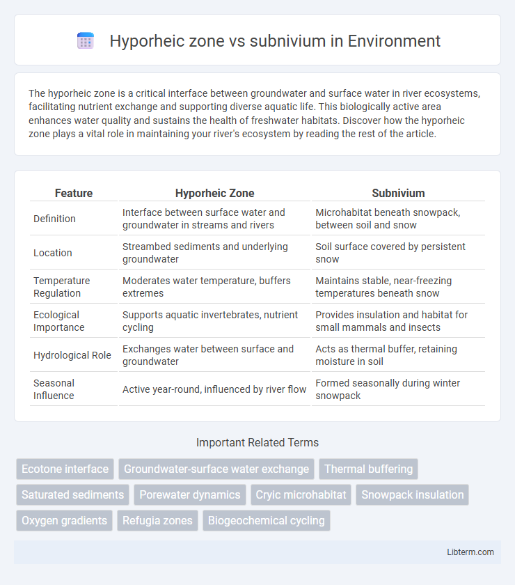 subnivium vs Hyporheic zone in Environment - What is The Difference?