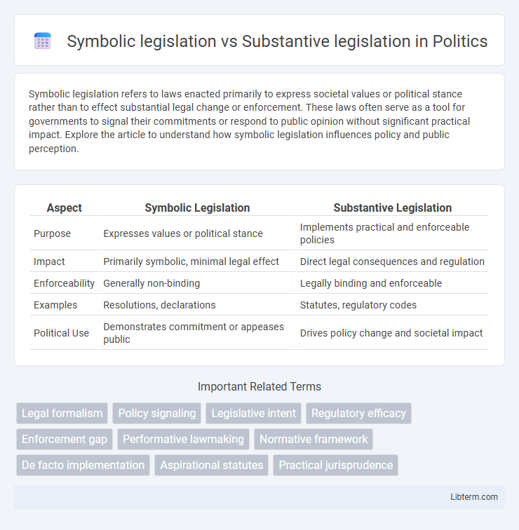 Substantive legislation vs Symbolic legislation in Politics - What is The Difference?