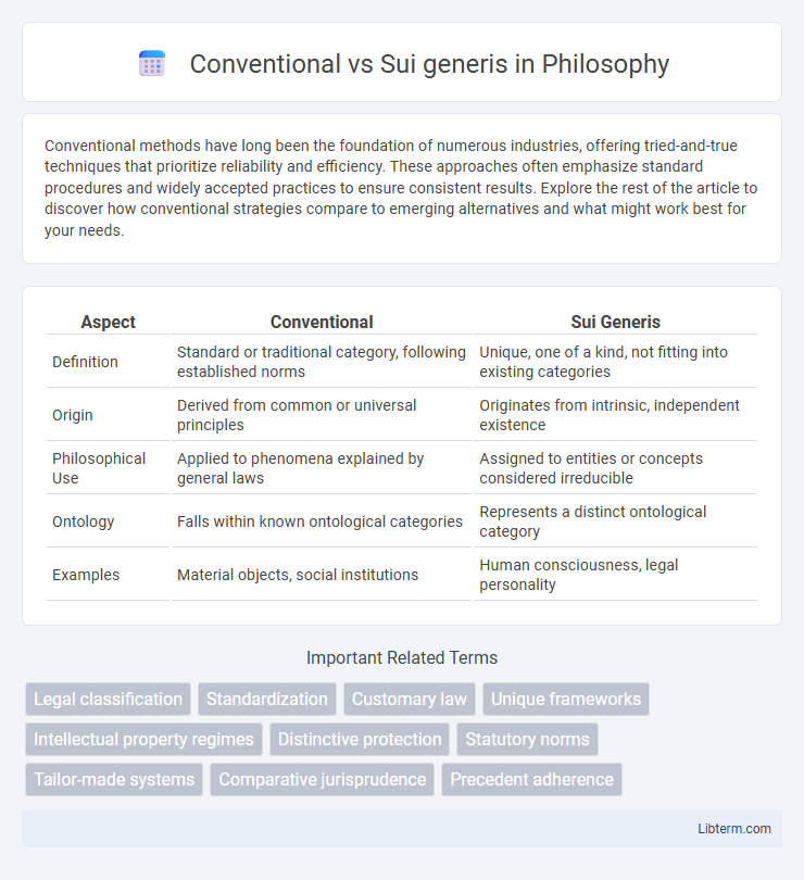 Sui generis vs Conventional in Philosophy - What is The Difference?