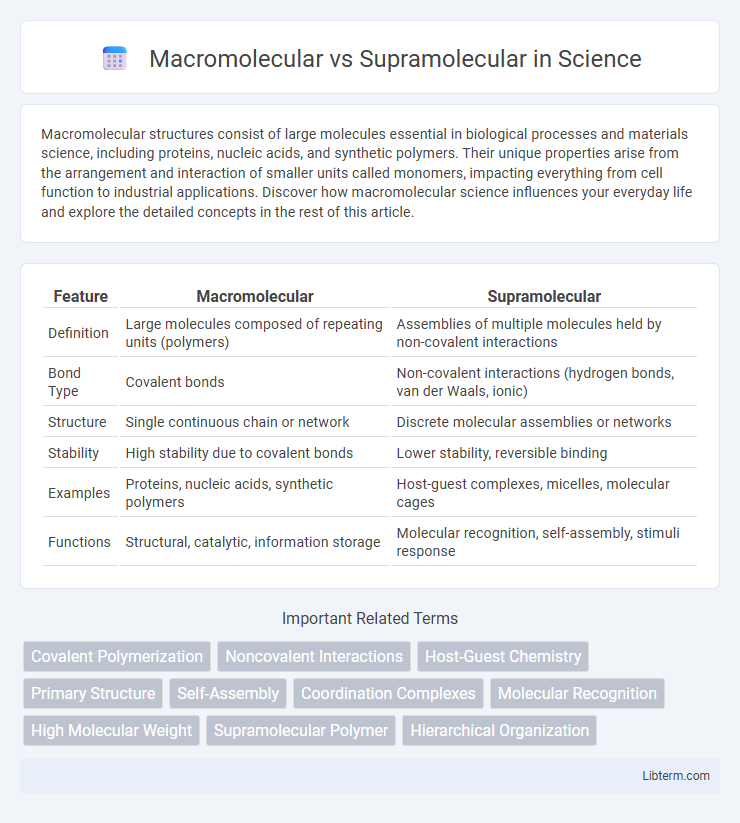 Supramolecular vs Macromolecular in Science - What is The Difference?
