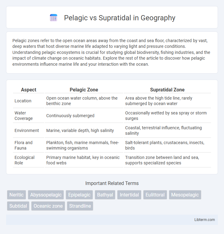 Supratidal vs Pelagic in Geography - What is The Difference?