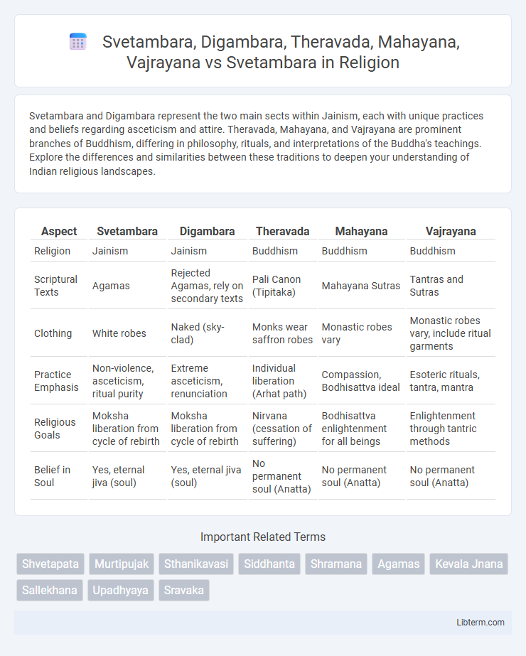 Svetambara vs Svetambara, Digambara, Theravada, Mahayana, Vajrayana in Religion - What is The Difference?