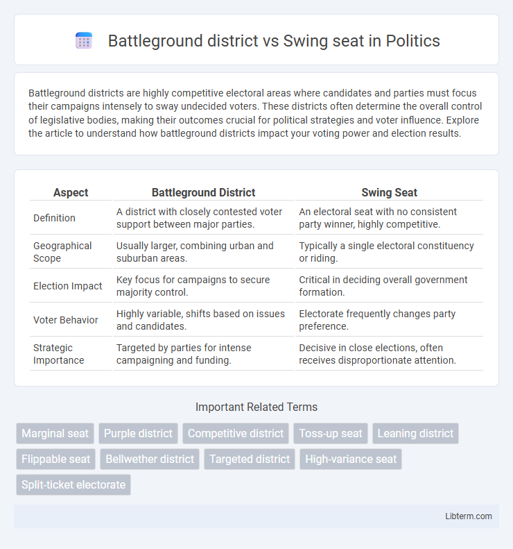 Swing seat vs Battleground district in Politics - What is The Difference?