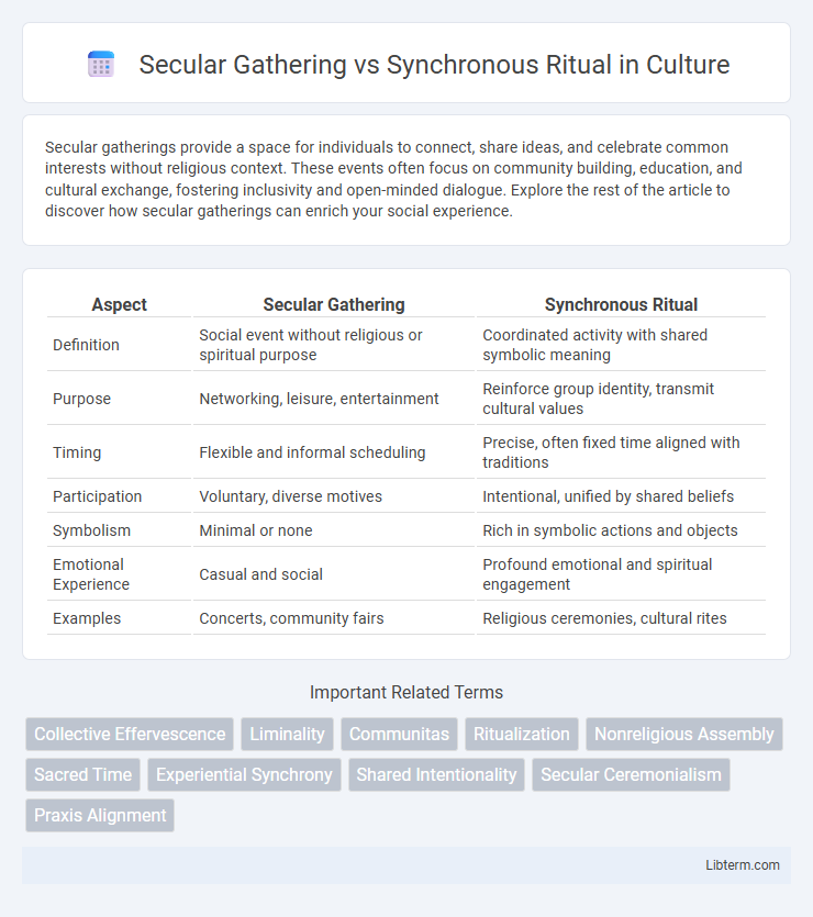 Synchronous Ritual vs Secular Gathering in Culture - What is The Difference?
