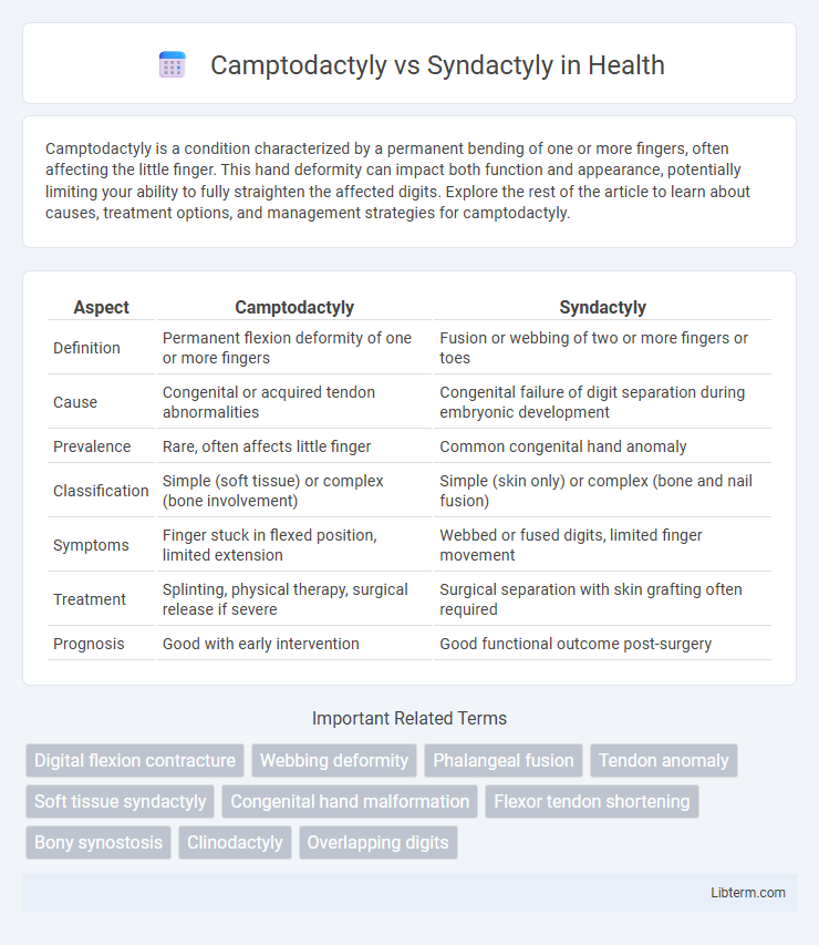 Syndactyly vs Camptodactyly in Health - What is The Difference?