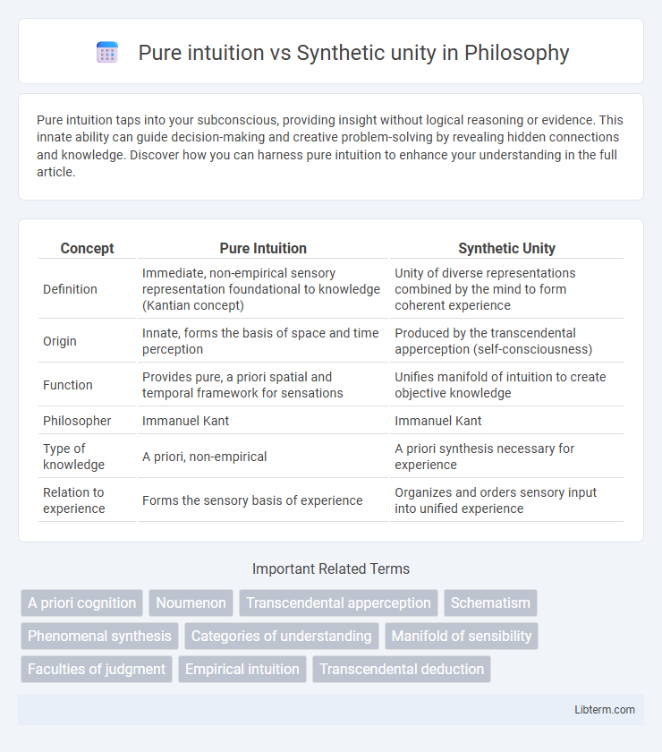 Synthetic unity vs Pure intuition in Philosophy - What is The Difference?