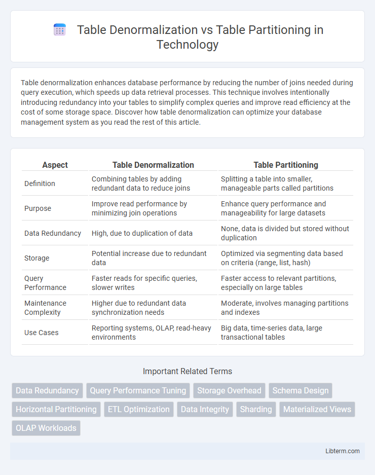 Table Partitioning vs Table Denormalization in Technology - What is The Difference?