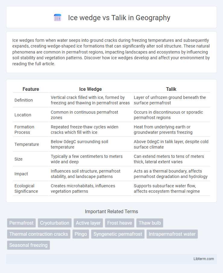 Talik vs Ice wedge in Geography - What is The Difference?