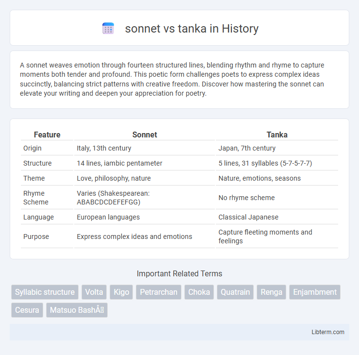 tanka vs sonnet in History - What is The Difference?