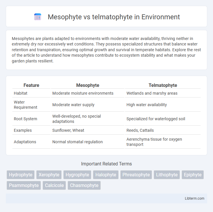 telmatophyte vs Mesophyte in Environment - What is The Difference?