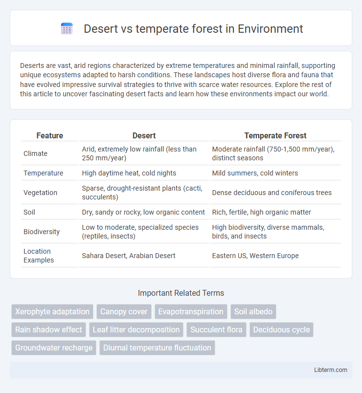 temperate forest vs Desert in Environment - What is The Difference?