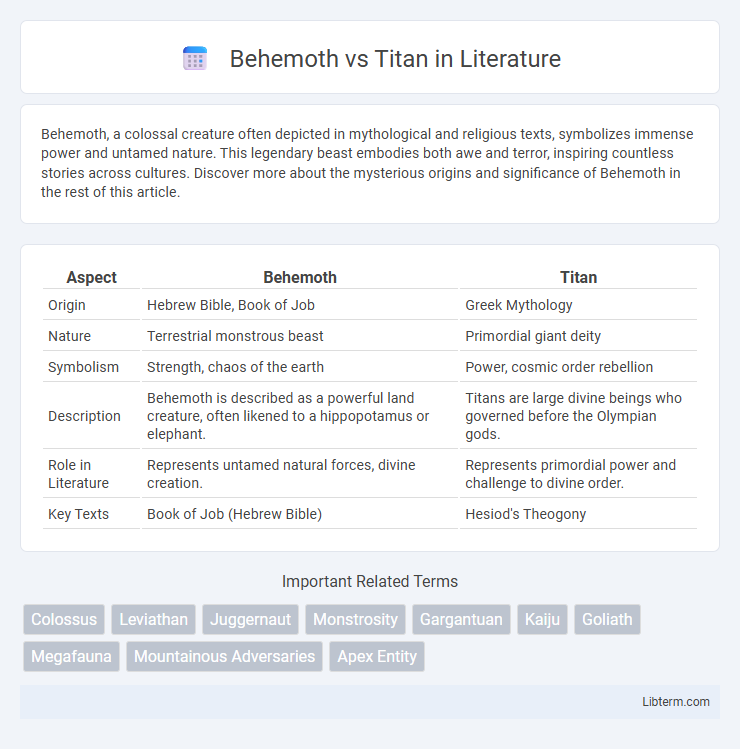 Titan vs Behemoth in Literature - What is The Difference?