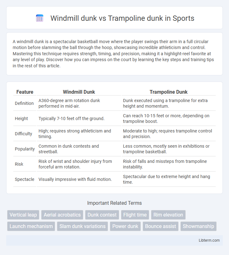 Trampoline dunk vs Windmill dunk in Sports - What is The Difference?
