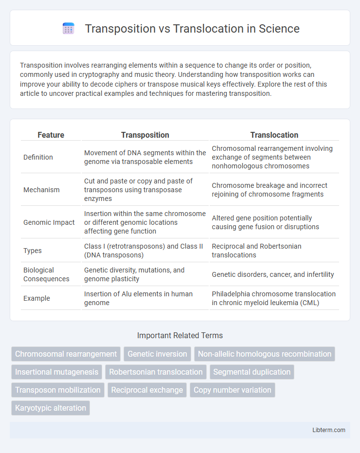 Translocation vs Transposition in Science - What is The Difference?