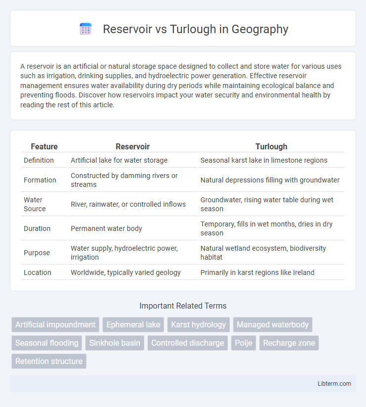 Turlough vs Reservoir in Geography - What is The Difference?