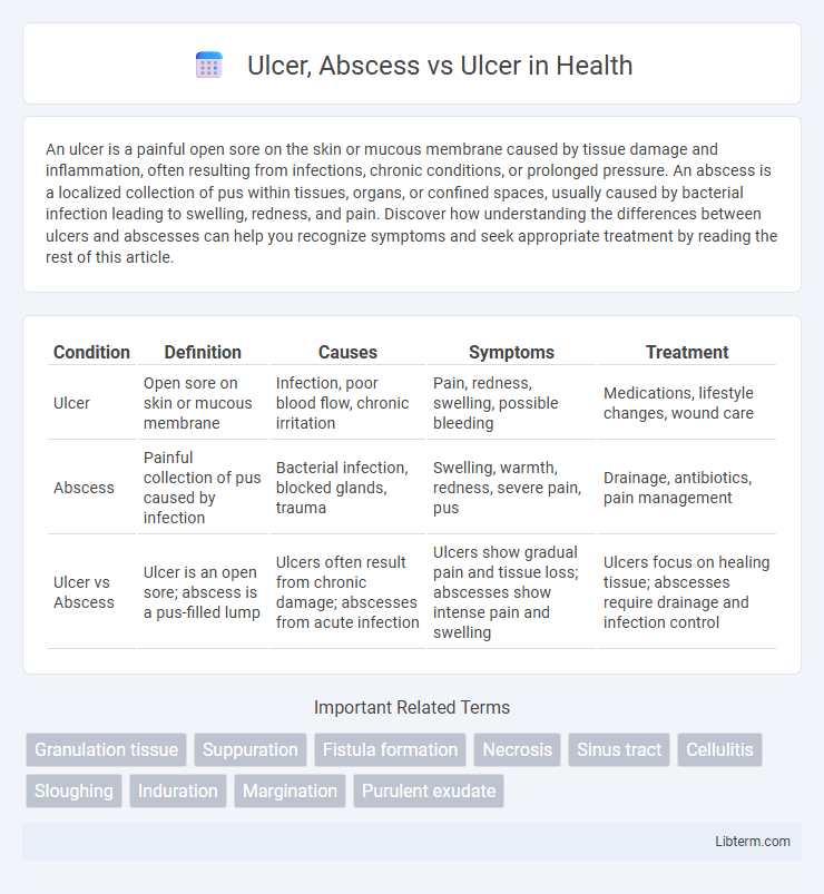 Ulcer vs Ulcer, Abscess in Health - What is The Difference?