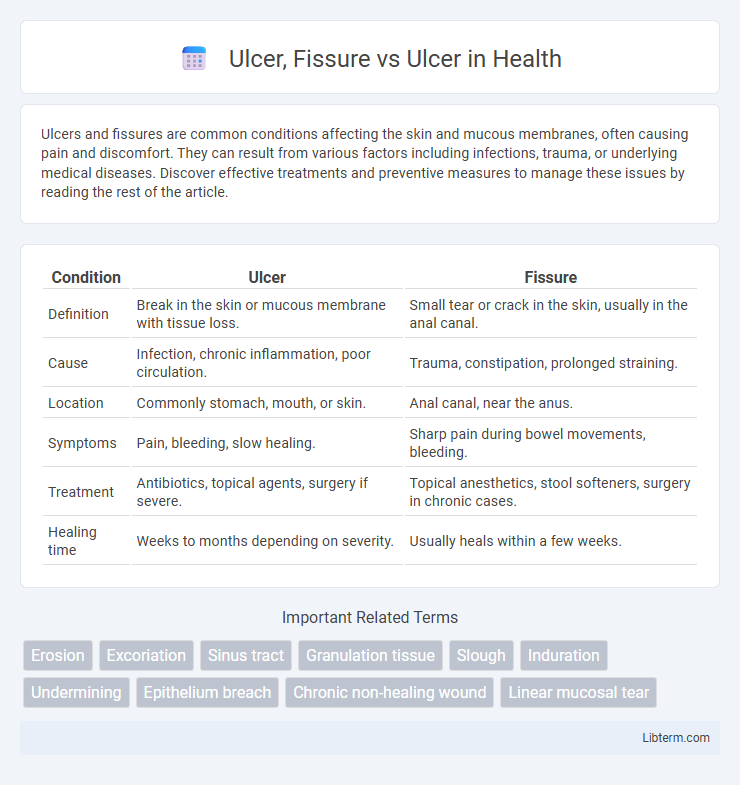 Ulcer vs Ulcer, Fissure in Health - What is The Difference?