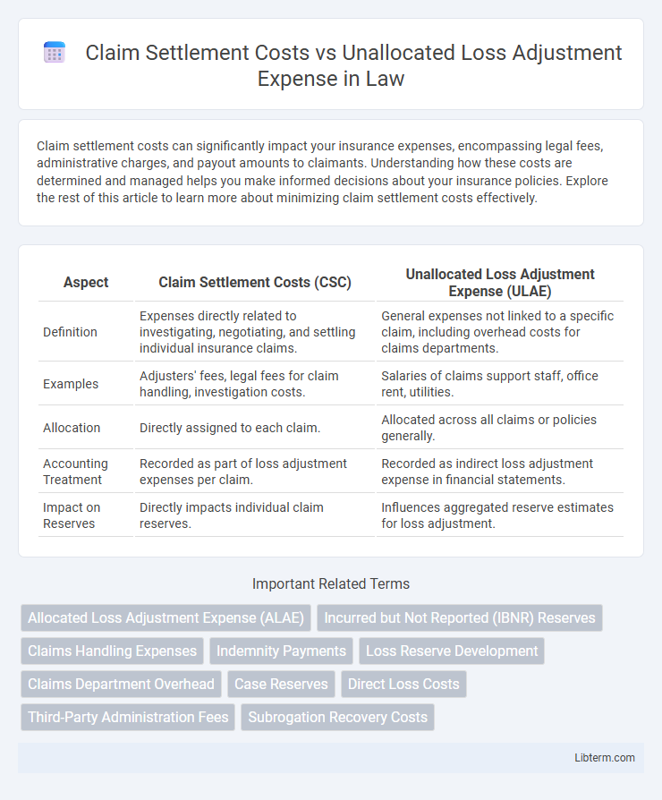 Unallocated Loss Adjustment Expense vs Claim Settlement Costs in Law - What is The Difference?
