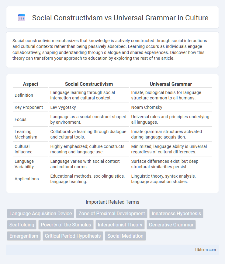 Universal Grammar vs Social Constructivism in Culture - What is The Difference?