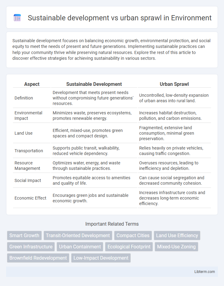 urban sprawl vs Sustainable development in Environment - What is The Difference?