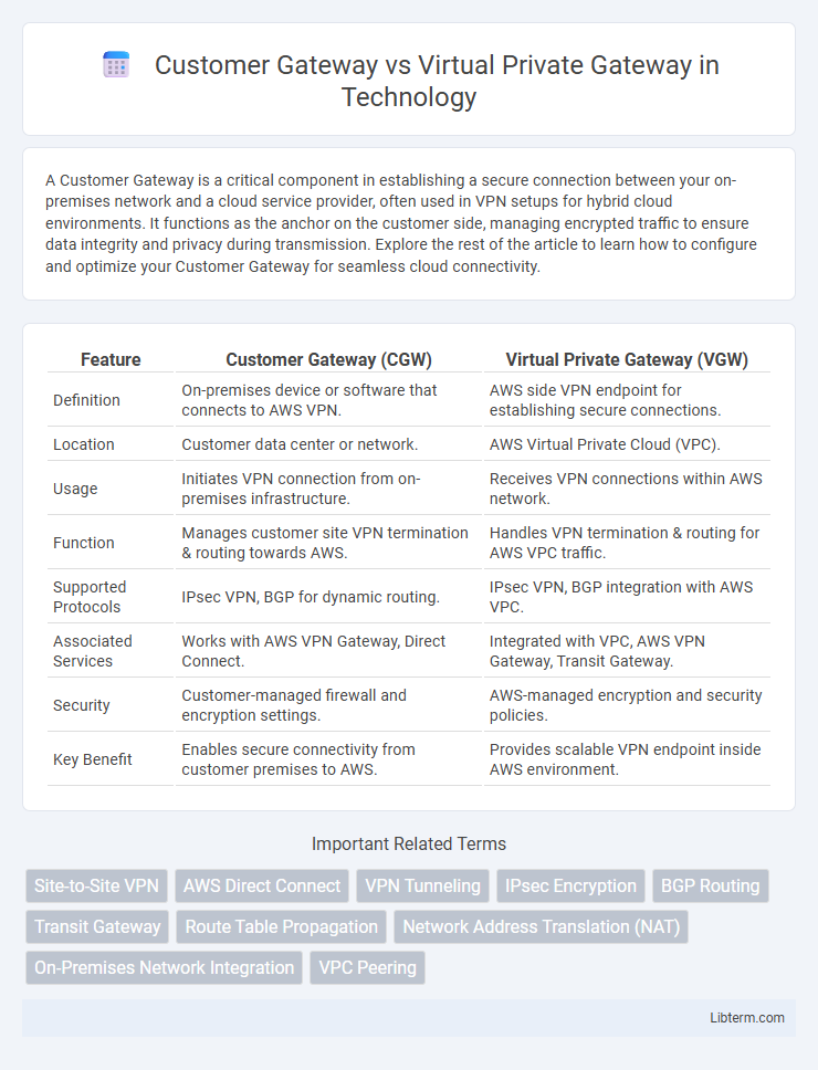 Virtual Private Gateway vs Customer Gateway in Technology - What is The Difference?