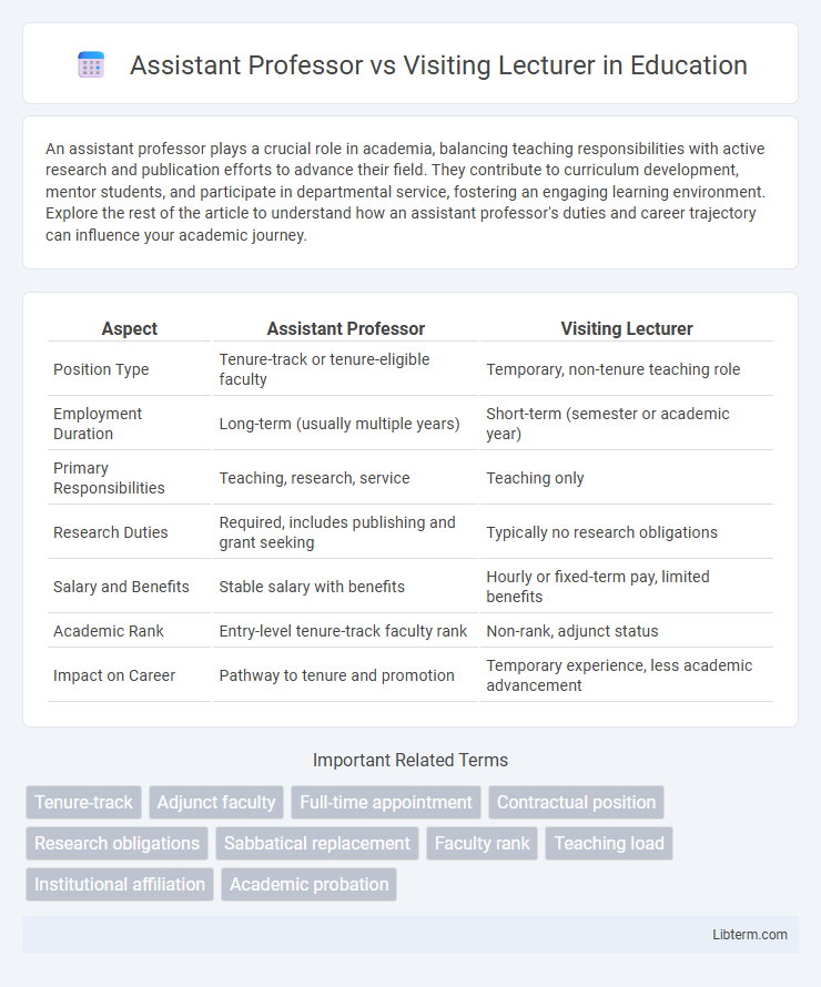 Visiting Lecturer vs Assistant Professor in Education - What is The Difference?