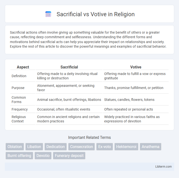 Votive vs Sacrificial in Religion - What is The Difference?