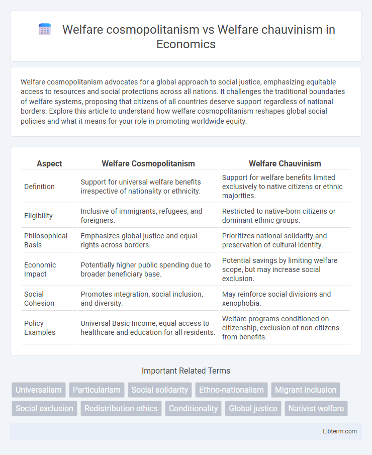 Welfare chauvinism vs Welfare cosmopolitanism in Economics - What is The Difference?
