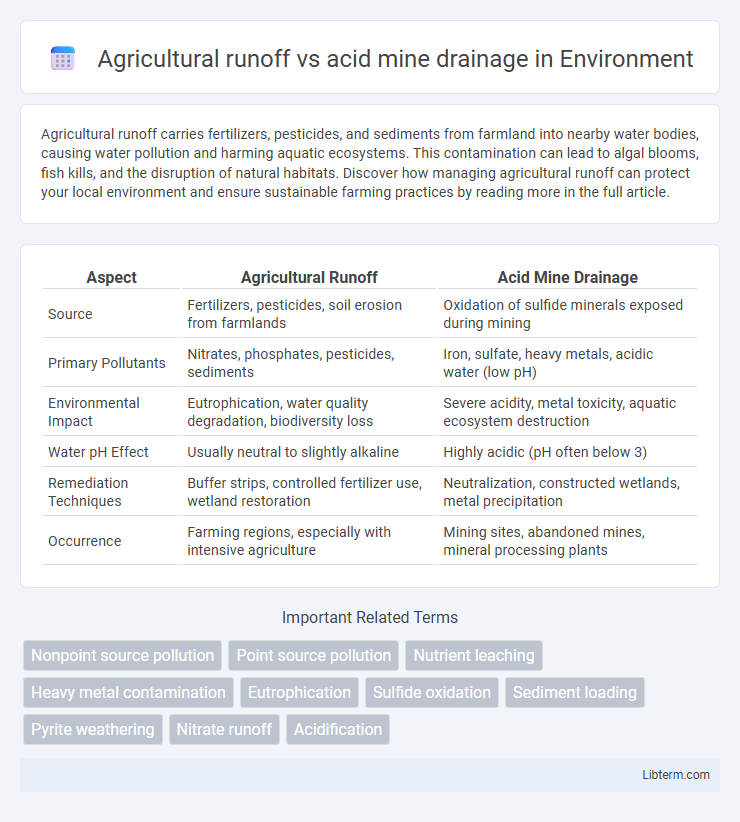 acid mine drainage vs Agricultural runoff in Environment - What is The Difference?