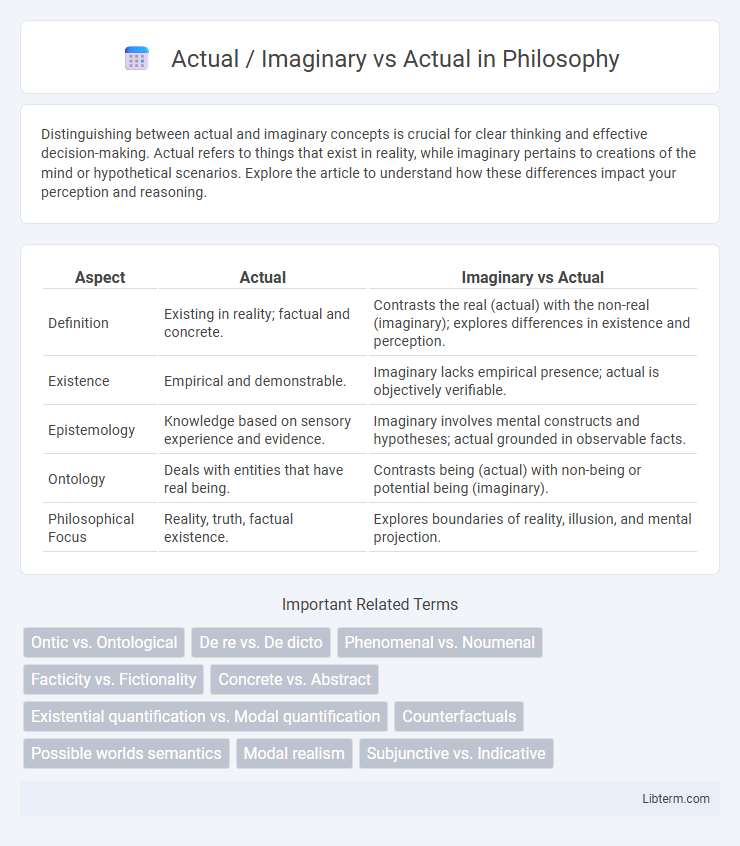 Actual vs Actual / Imaginary in Philosophy - What is The Difference?