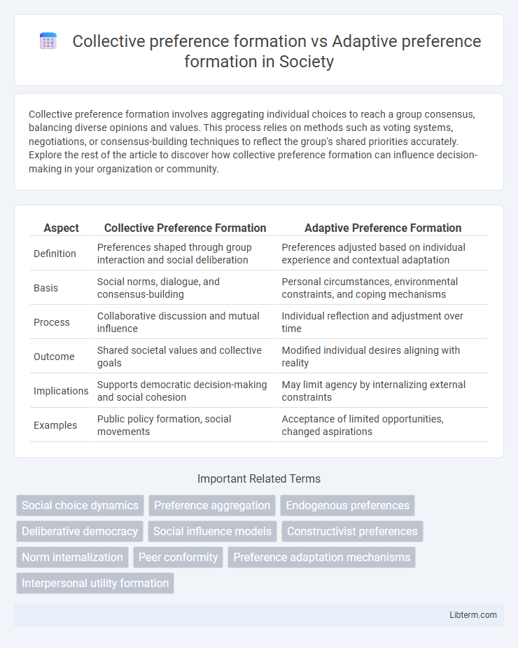 Adaptive preference formation vs Collective preference formation in Society - What is The Difference?
