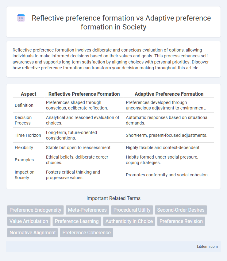Adaptive preference formation vs Reflective preference formation in Society - What is The Difference?