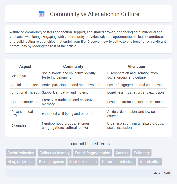 Alienation vs Community in Culture - What is The Difference?