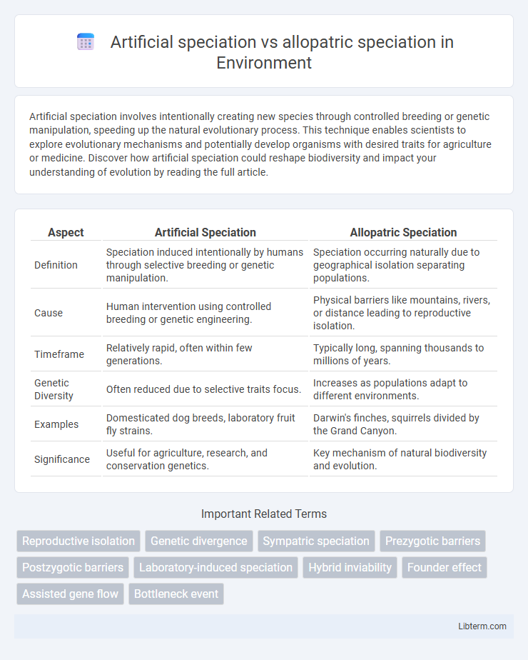 allopatric speciation vs Artificial speciation in Environment - What is The Difference?