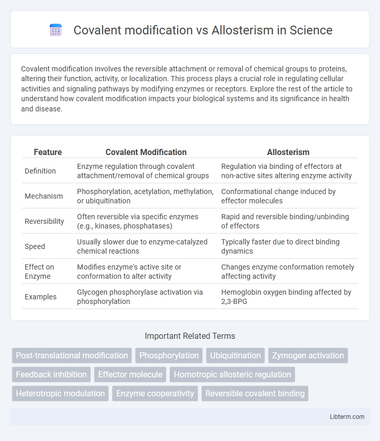 Allosterism vs Covalent modification in Science - What is The Difference?